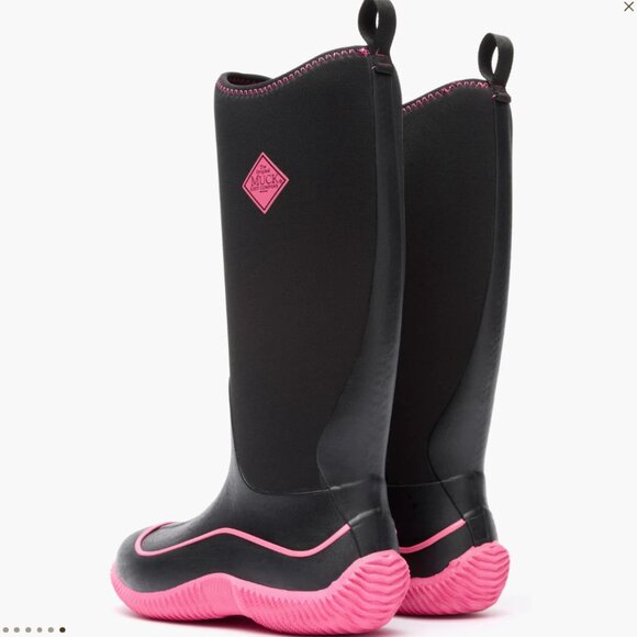 MUCK Hale Waterproof Neoprene All Weather Boot Black Hot Pink Sz 9 - Picture 5 of 5